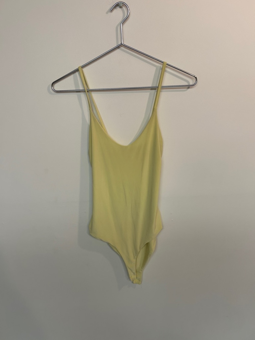Nasty Gal Pale Yellow Scoop Neck Bodysuit
